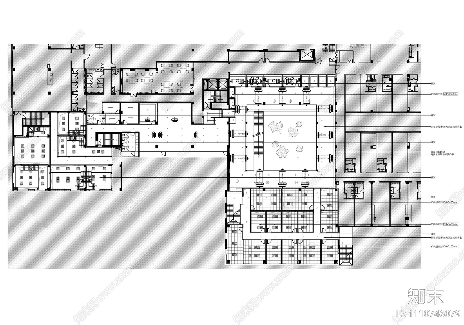 5000㎡两层办公空间CAD施工图cad施工图下载【ID:1110746079】