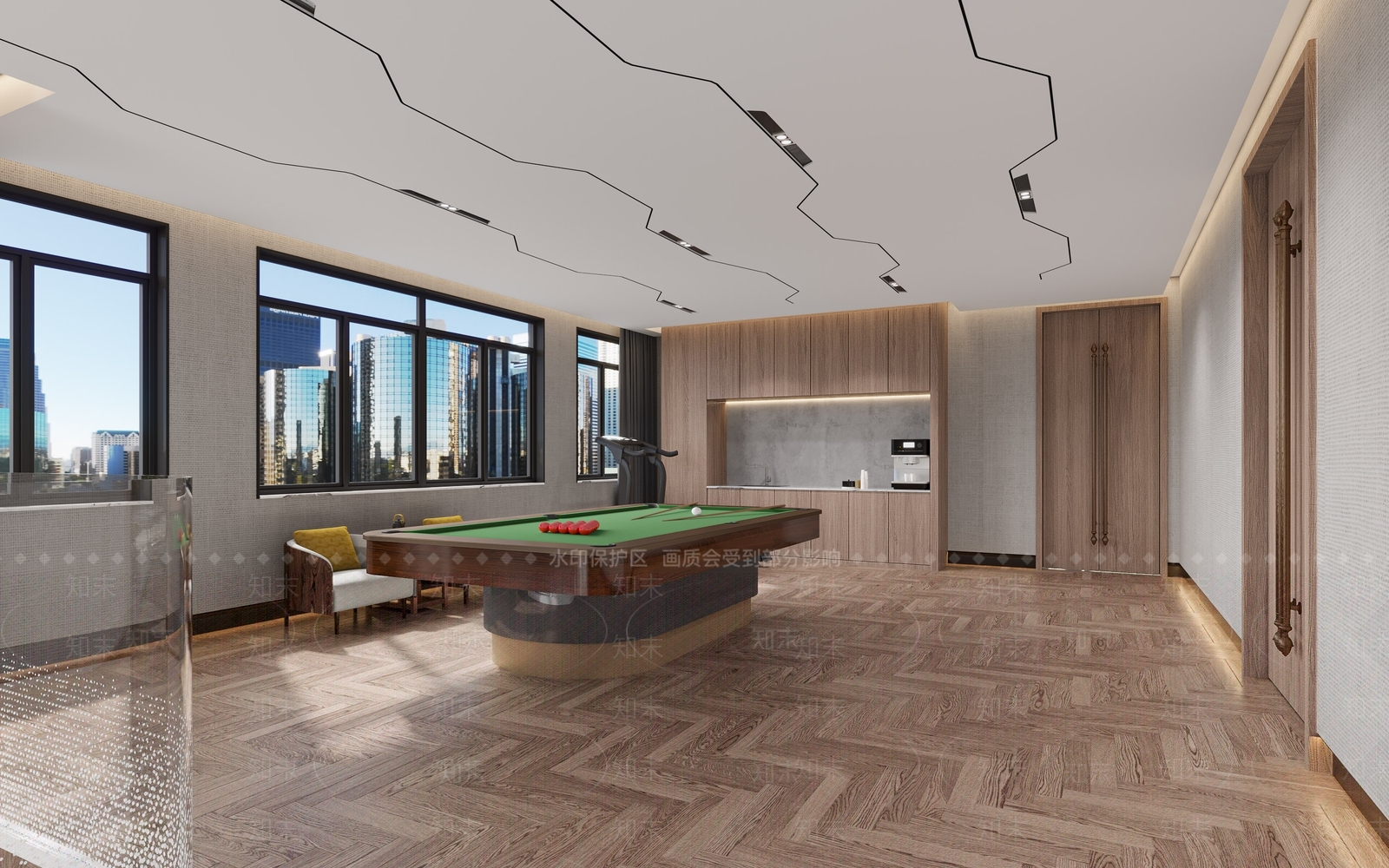 现代台球室3D模型下载【ID:1110748216】