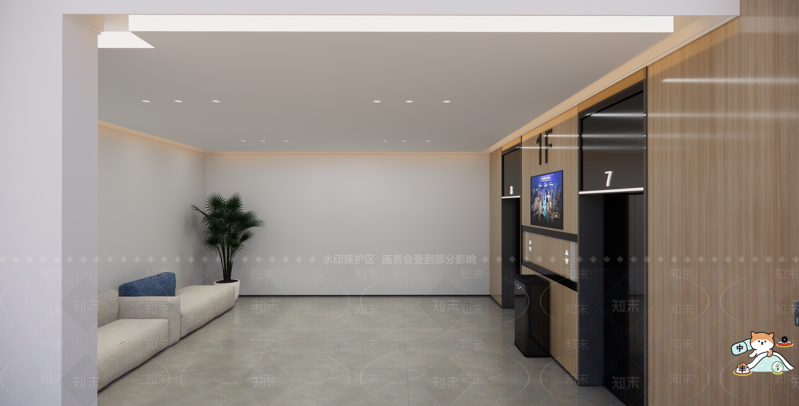 现代电梯厅SU模型下载【ID:1110767313】