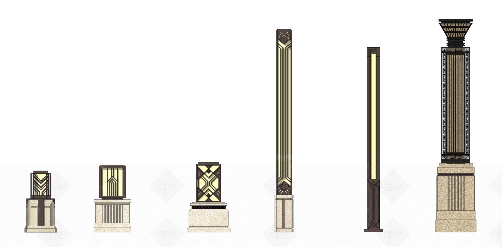 欧式草坪灯SU模型下载【ID:1110770711】