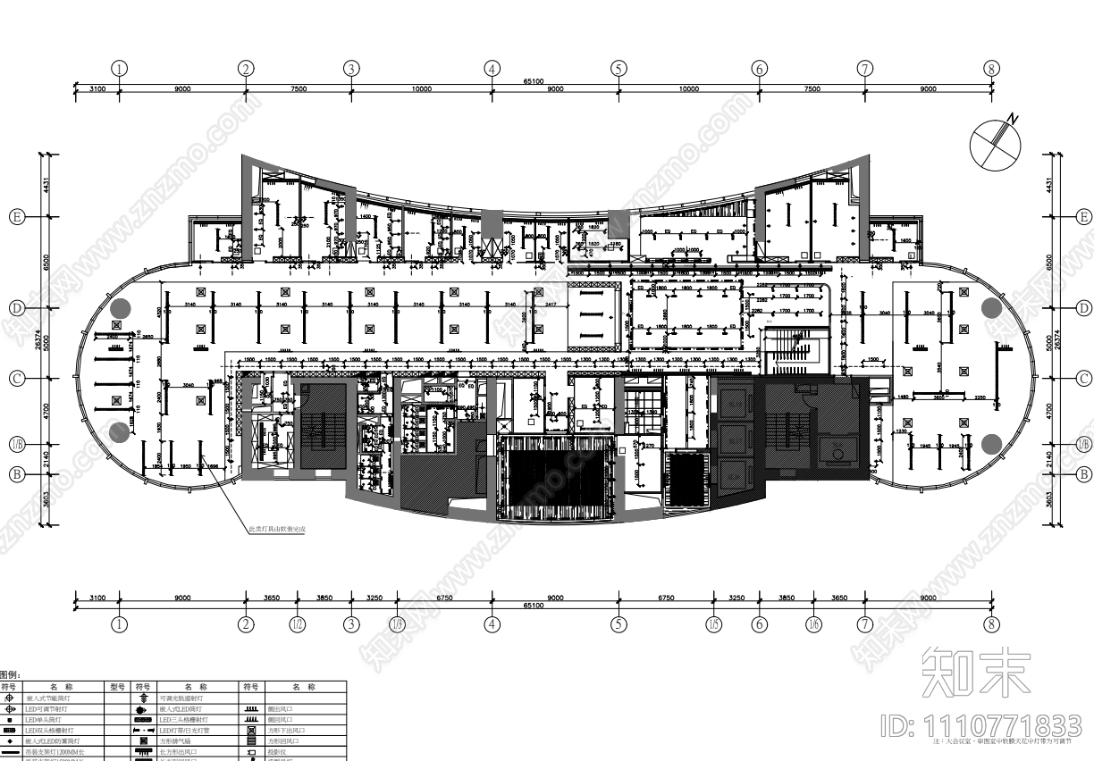 办公室室内装饰cad施工图下载【ID:1110771833】