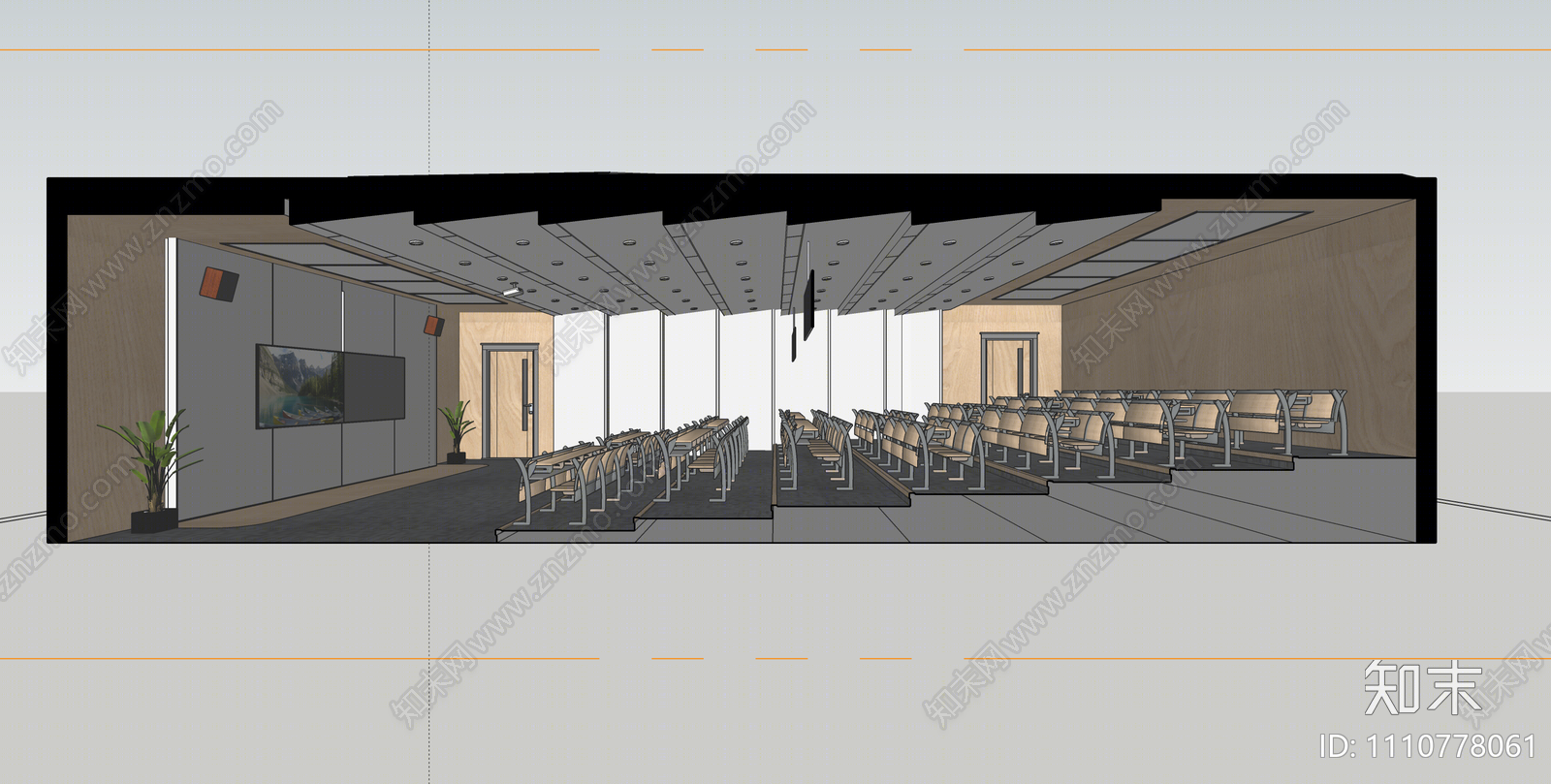 现代大学阶梯教室SU模型下载【ID:1110778061】