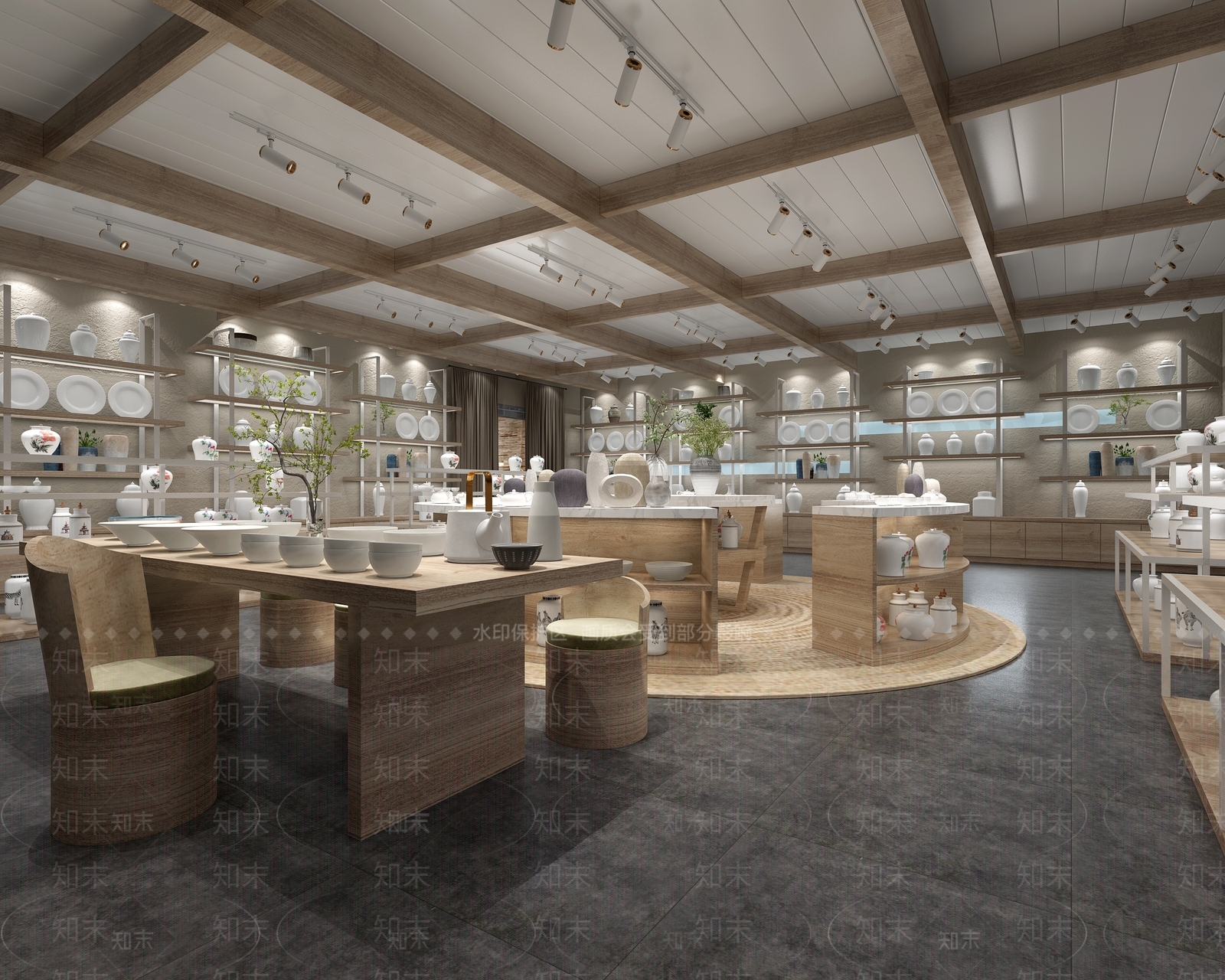 现代陶瓷工艺品店3D模型下载【ID:1110780785】