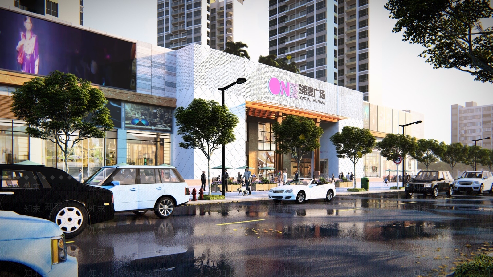 现代商业街SU模型下载【ID:1110785436】