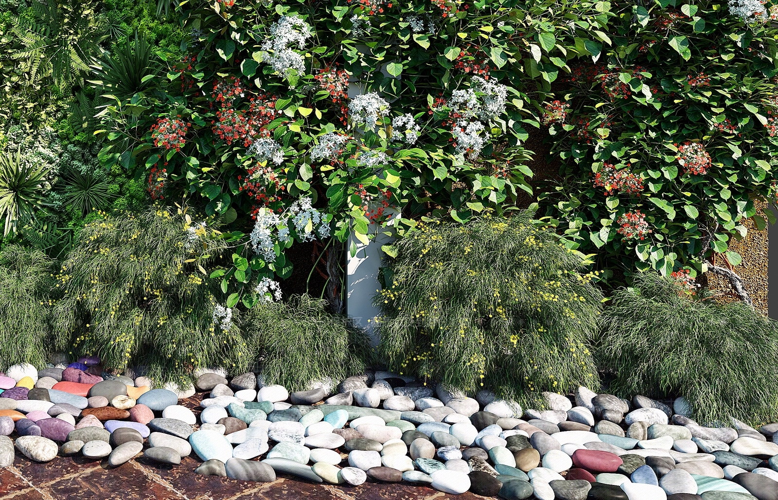 现代植物墙3D模型下载【ID:1110786593】