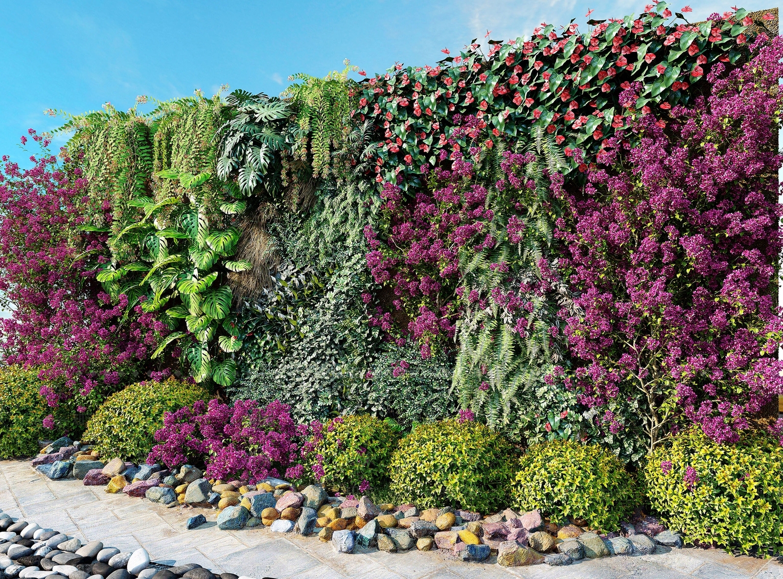 现代植物墙3D模型下载【ID:1110789953】