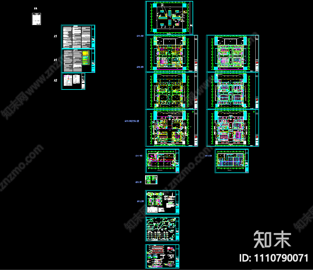 三层医院养老中心康复治疗区给排水设计图cad施工图下载【ID:1110790071】