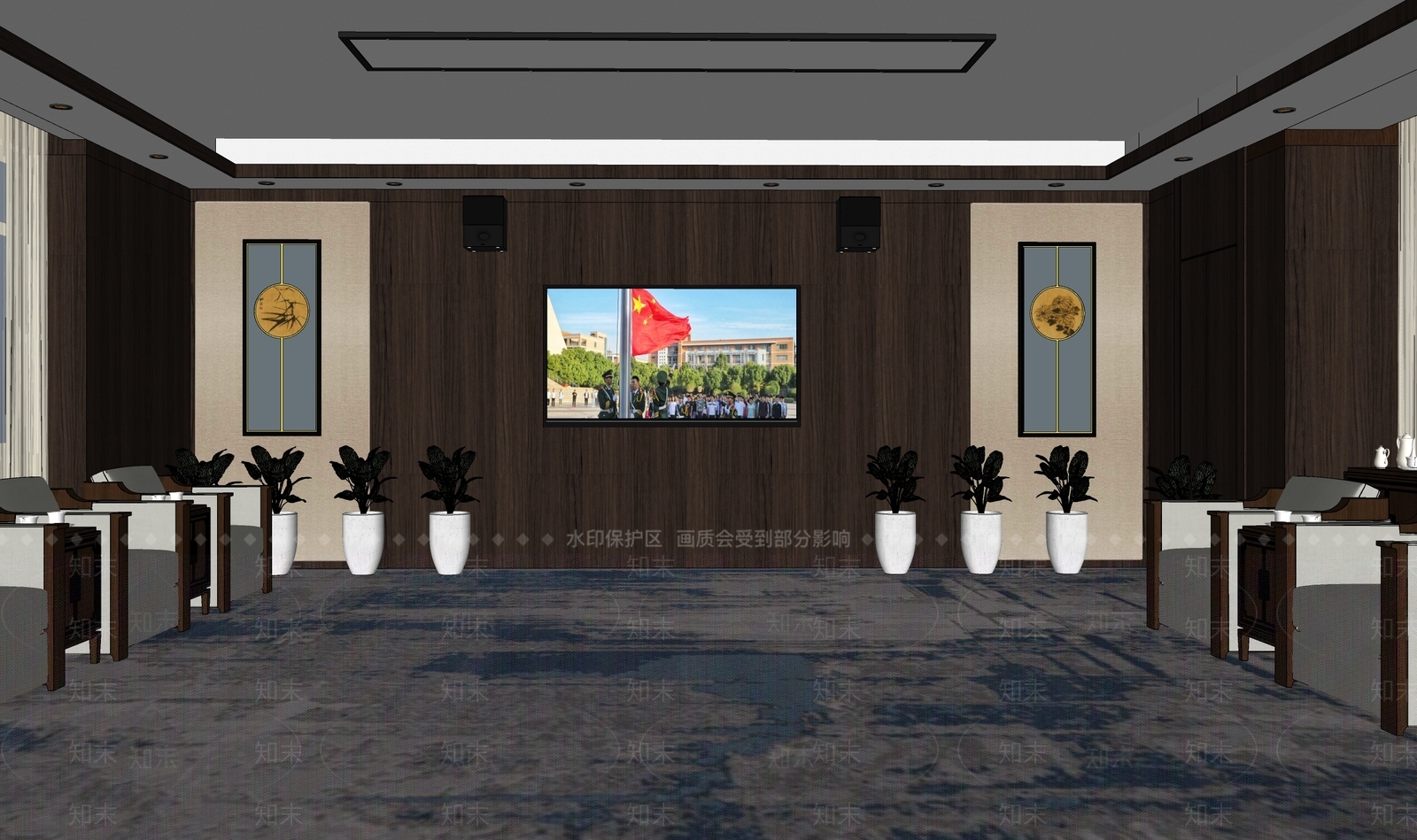 新中式会客厅SU模型下载【ID:1110793727】