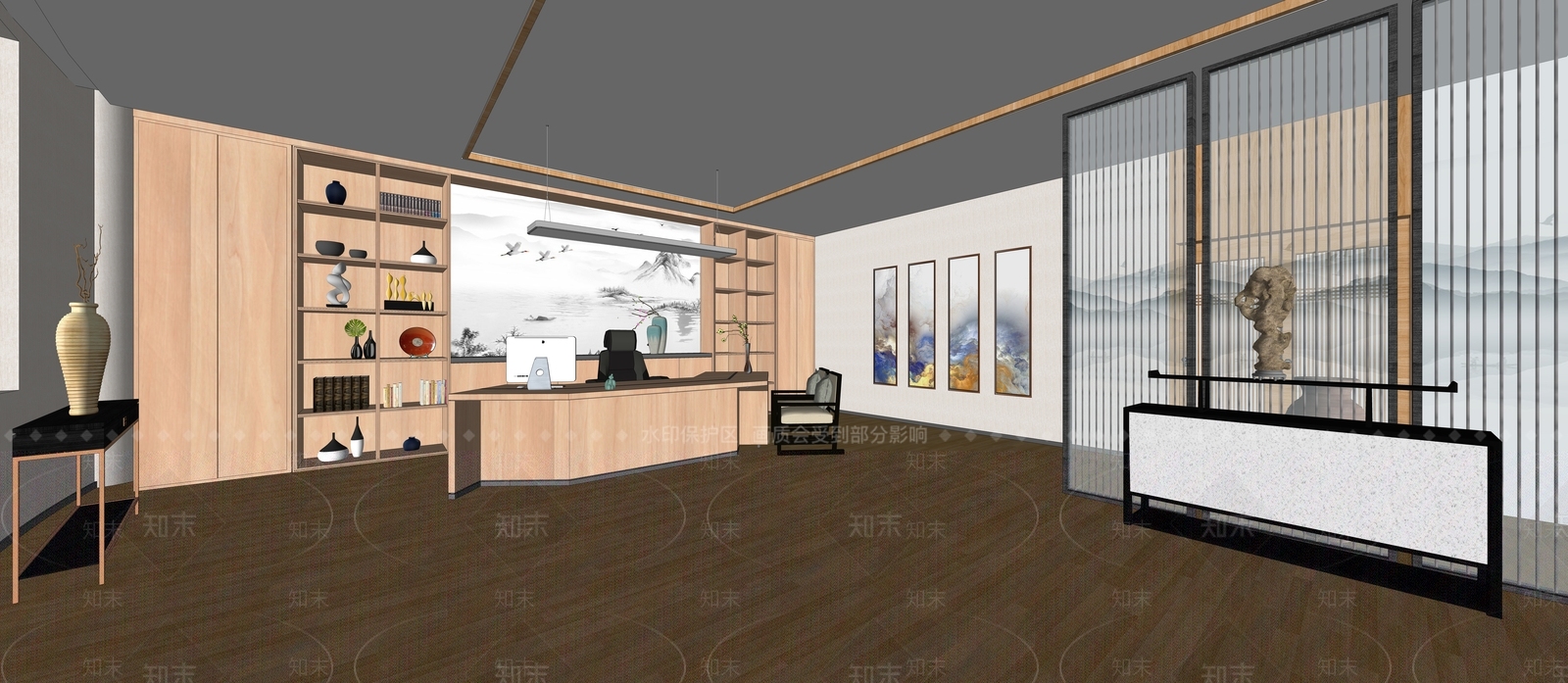 新中式其它医疗空间SU模型下载【ID:1110796230】
