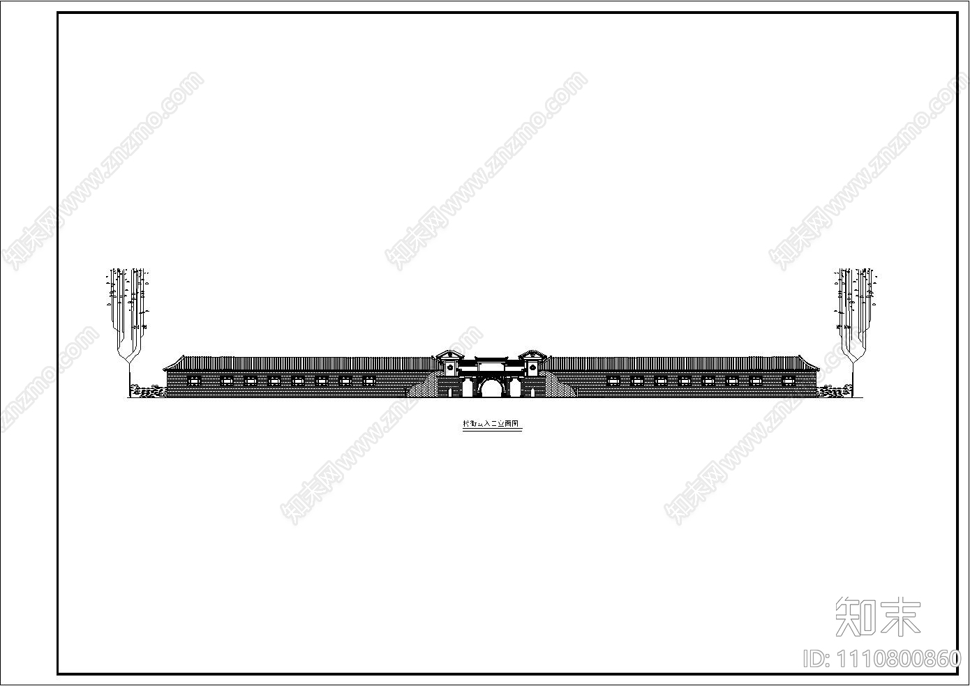 仿古建筑设计cad施工图下载【ID:1110800860】