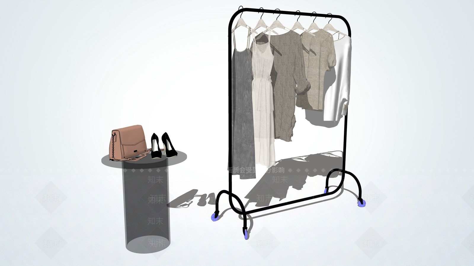 现代服装展架SU模型下载【ID:1110800916】