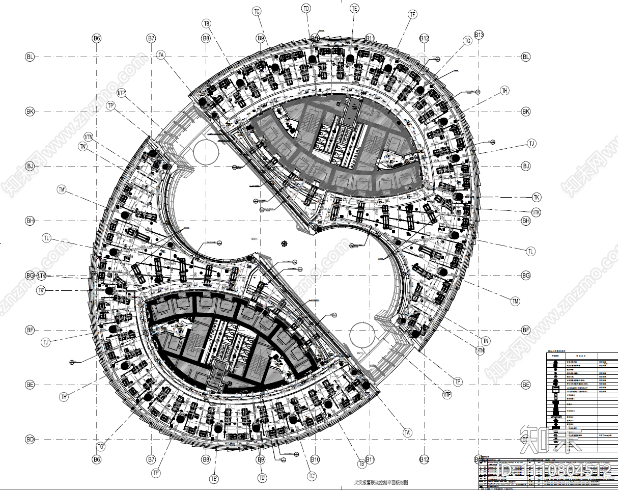 北京丽泽SOHO丨办公样板层CAD施工图cad施工图下载【ID:1110804512】