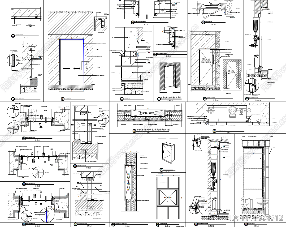 北京丽泽SOHO丨办公样板层CAD施工图cad施工图下载【ID:1110804512】