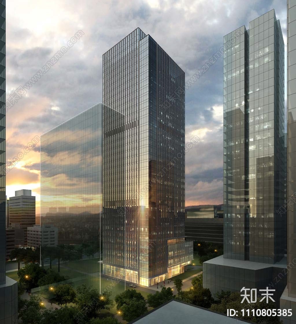 广田总部大厦建筑施工图下载【ID:1110805385】