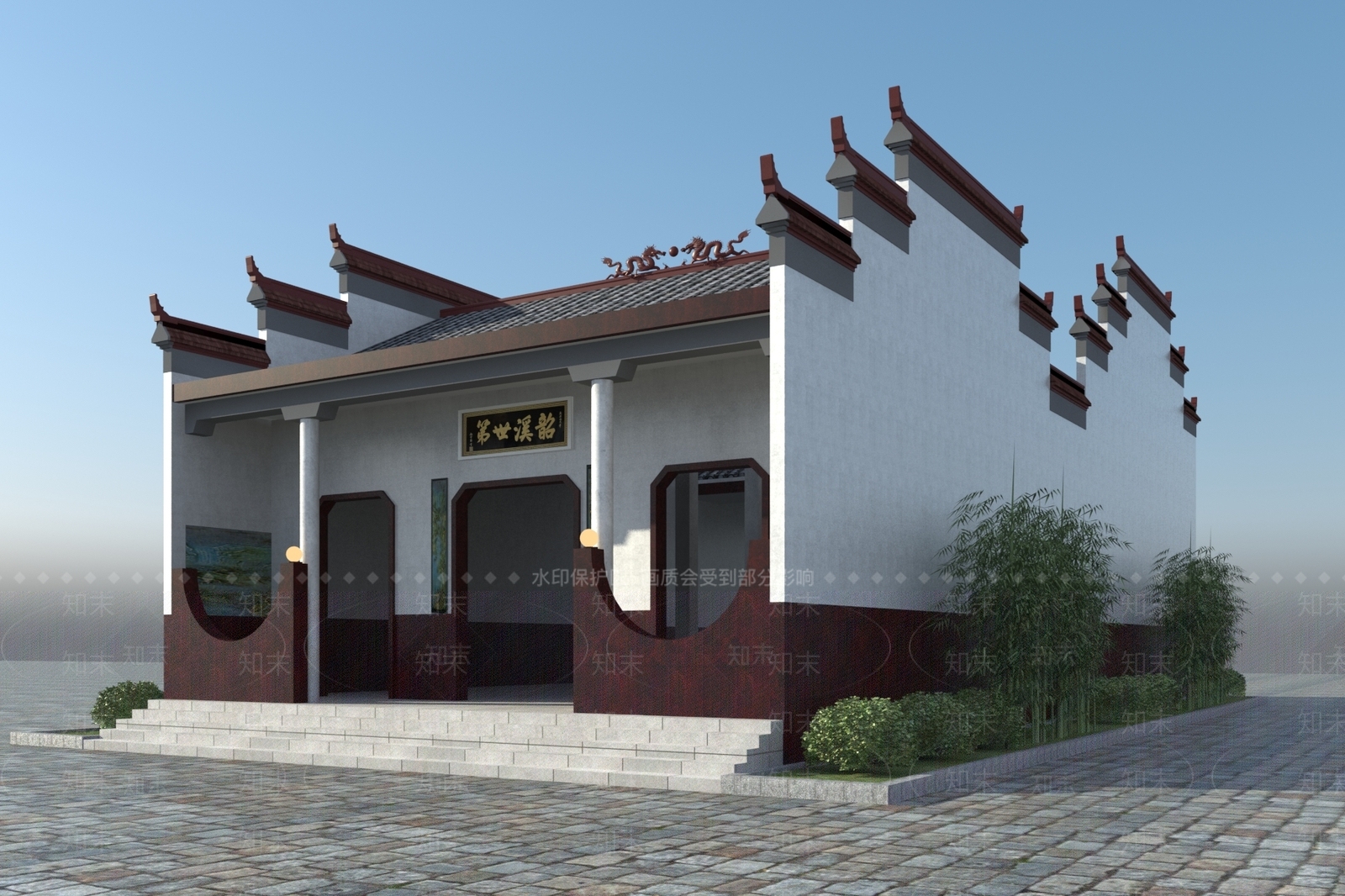 中式祠堂3D模型下载【ID:1110811133】