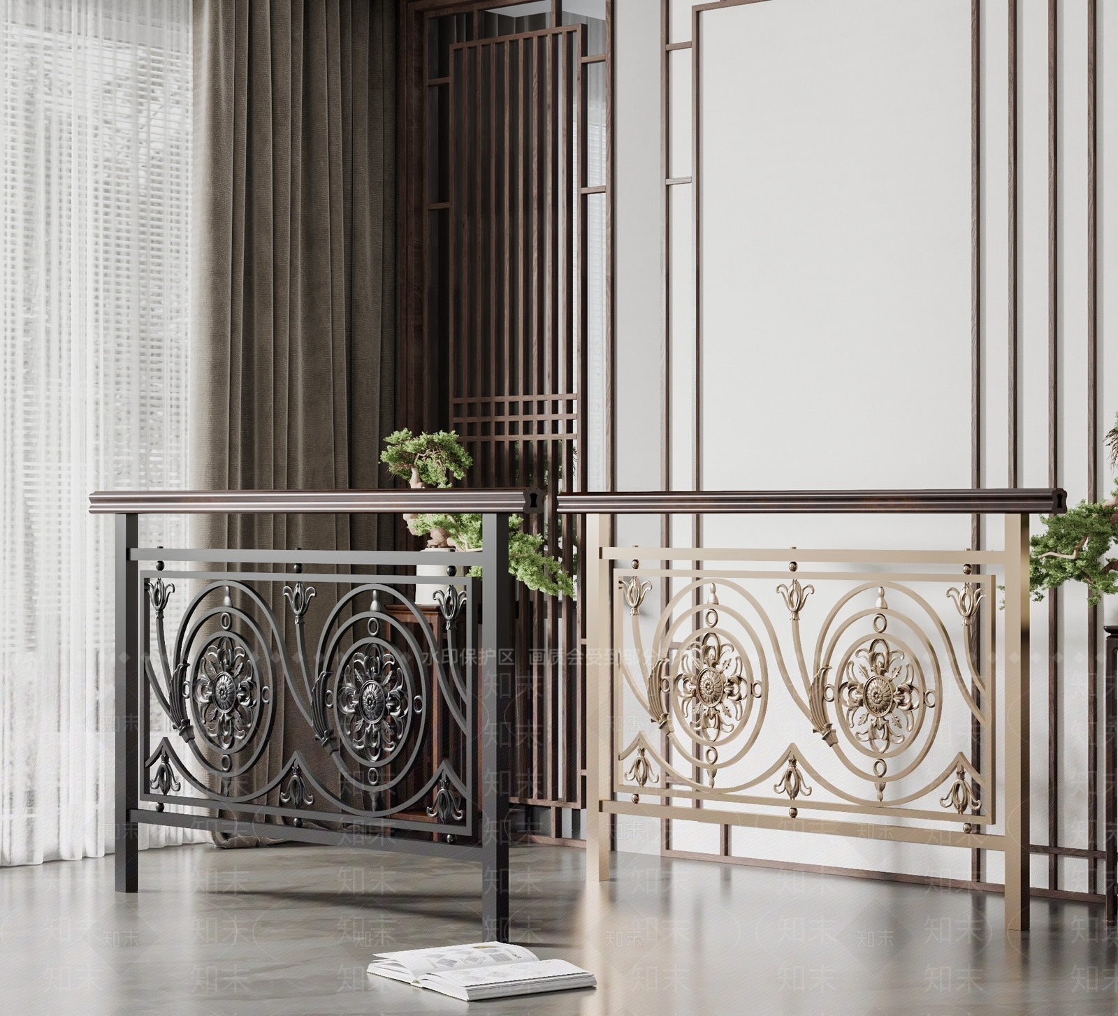 简欧阳台护栏3D模型下载【ID:1110811135】