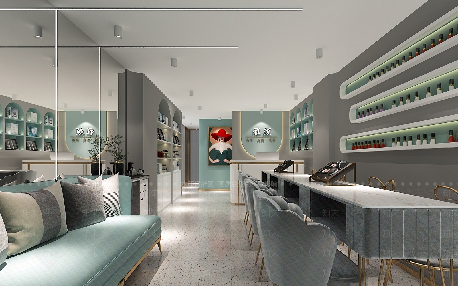 现代美甲店3D模型下载【ID:1110812661】