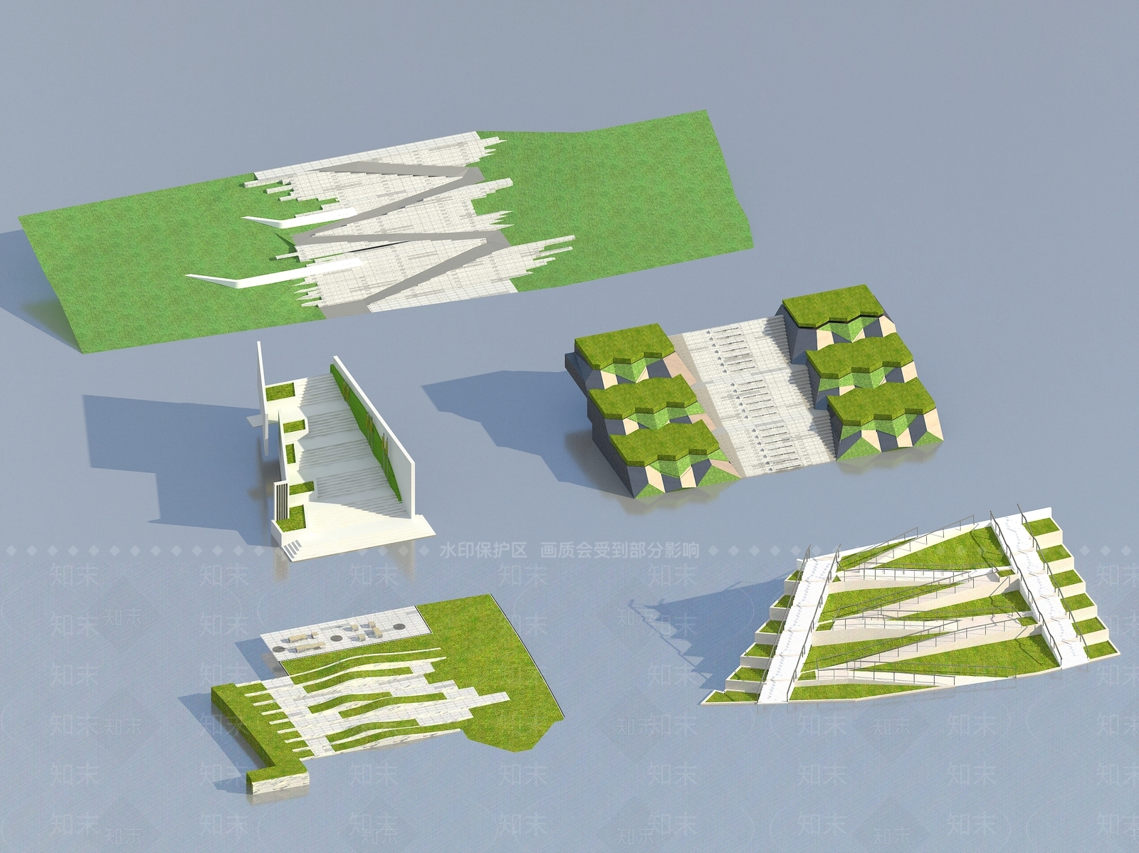 现代高差地形3D模型下载【ID:1110813099】
