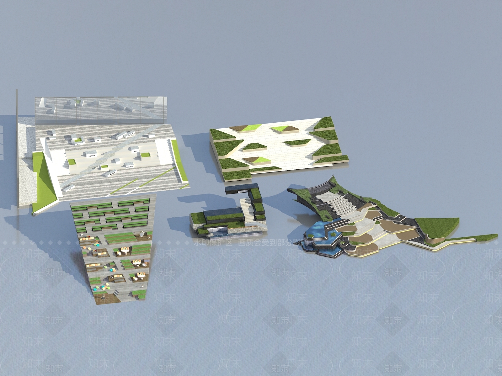 现代高差地形3D模型下载【ID:1110813380】