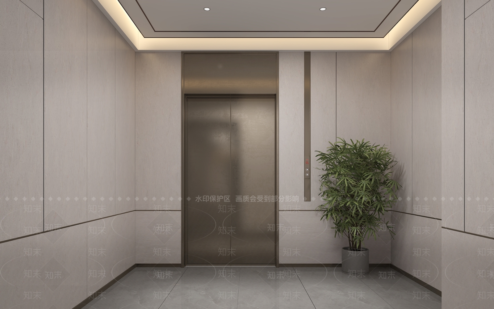 现代电梯间3D模型下载【ID:1110825608】