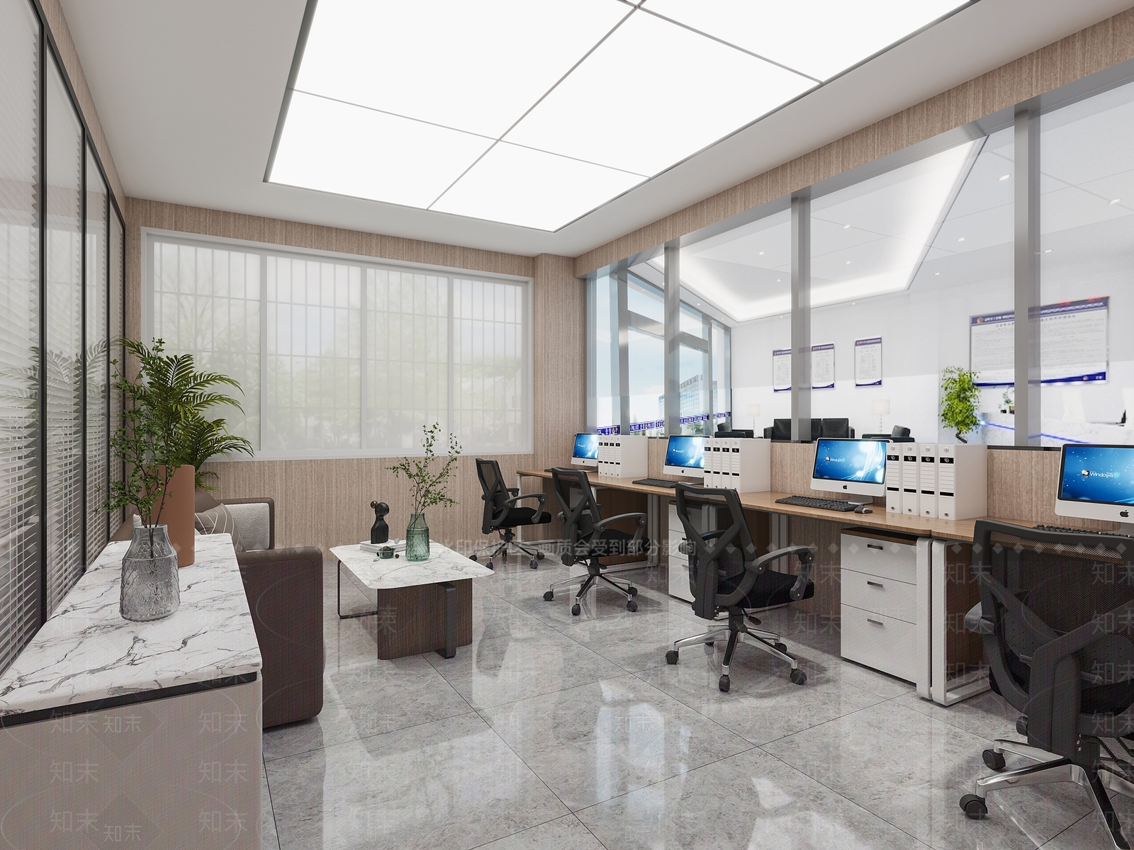 现代派出所公共办公室3D模型下载【ID:1110833936】