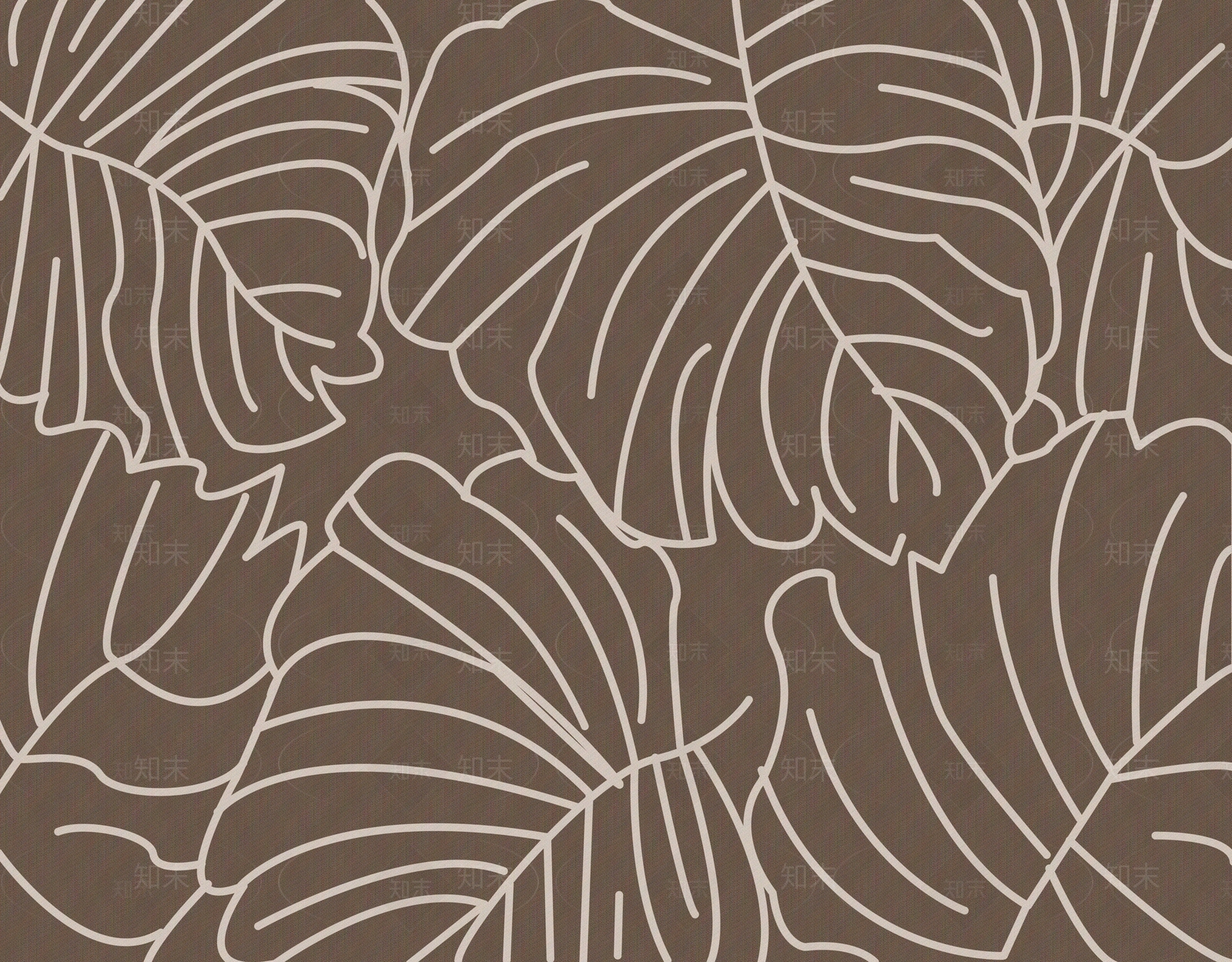 现代简约咖色树叶纹地毯图贴图下载【ID:1110838063】