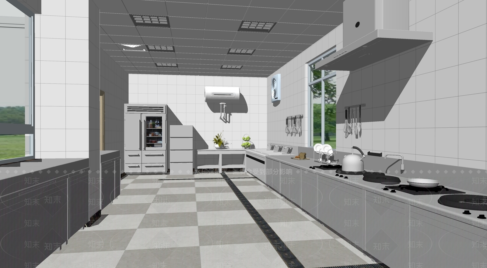 现代餐饮后厨SU模型下载【ID:1110839525】