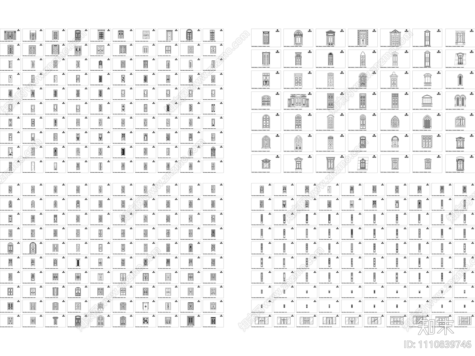 门窗图库施工图下载【ID:1110839746】