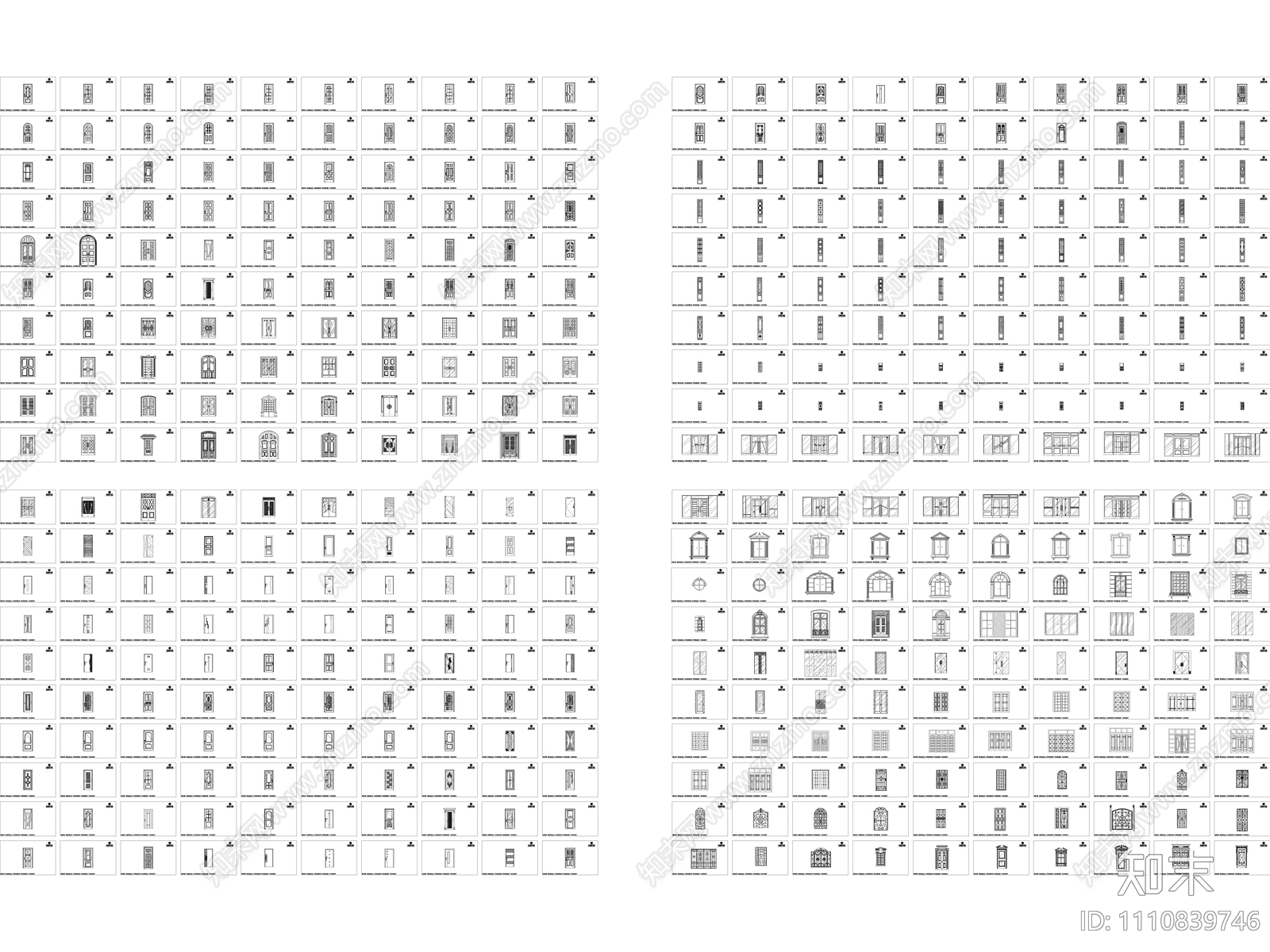 门窗图库施工图下载【ID:1110839746】
