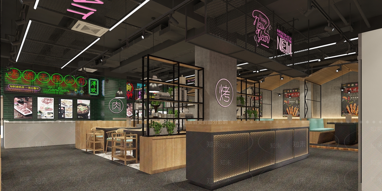 工业风烧烤店3D模型下载【ID:1110844173】