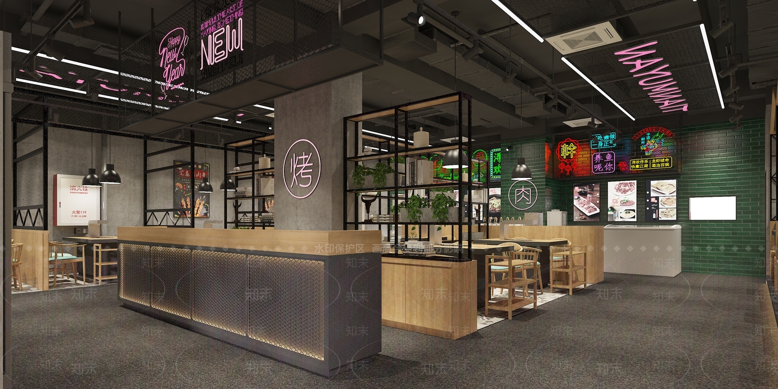 工业风烧烤店3D模型下载【ID:1110844173】