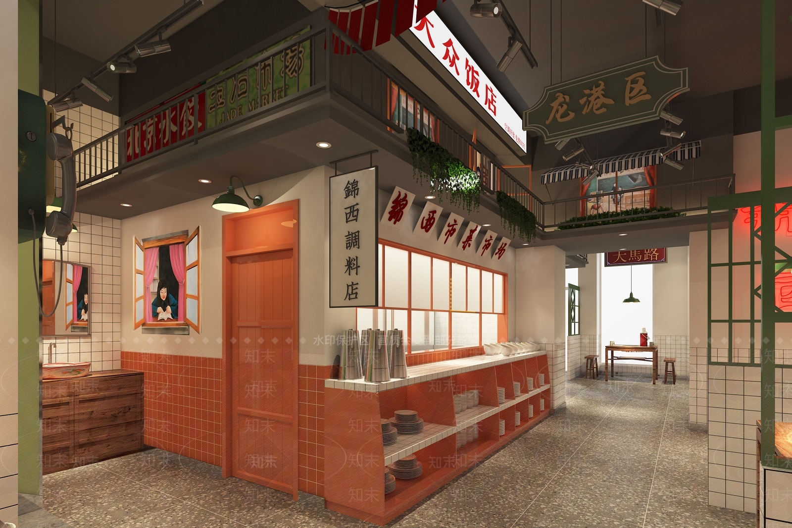 工业风市井风火锅店3D模型下载【ID:1110845097】