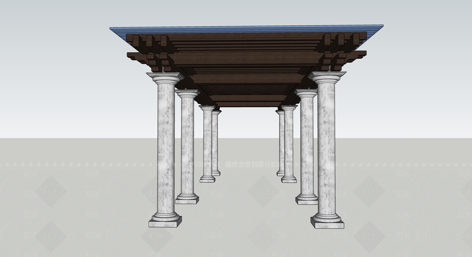 古典罗马柱廊架SU模型下载【ID:1110851211】
