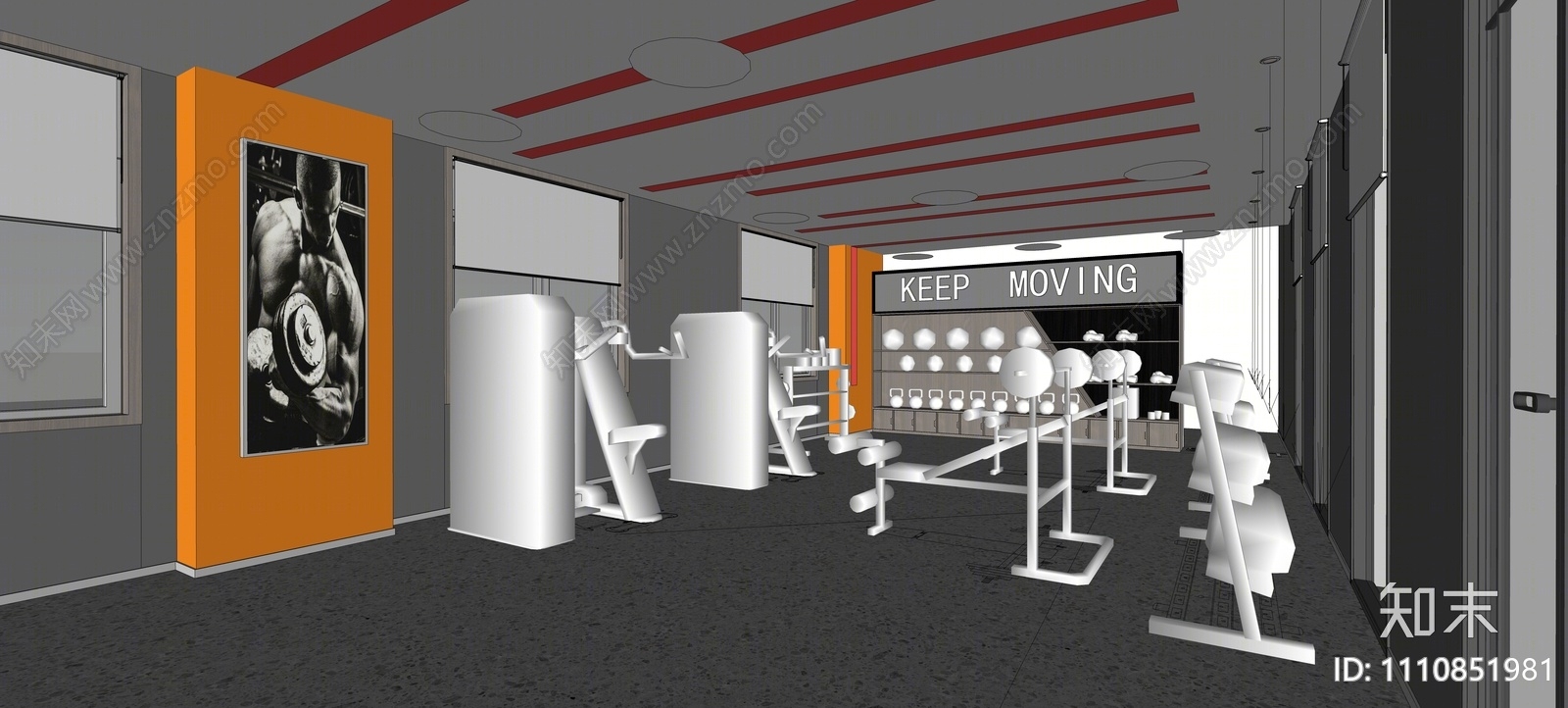 现代健身房SU模型下载【ID:1110851981】