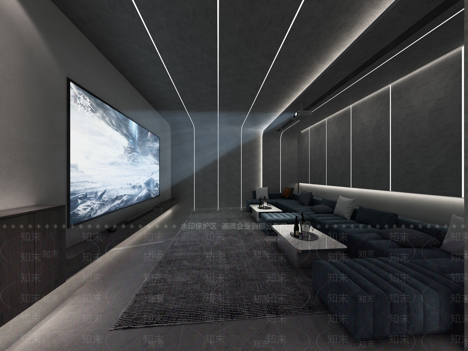 现代影音室3D模型下载【ID:1110852385】