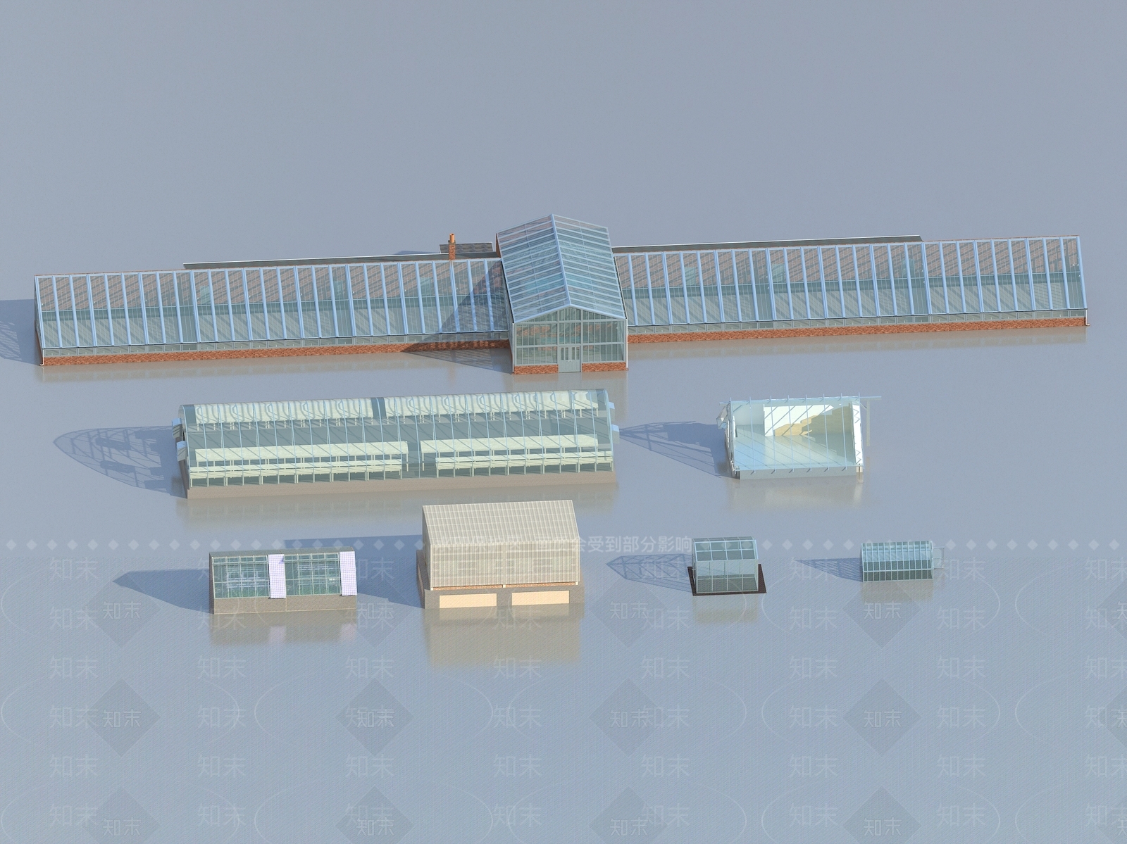 现代温室大棚3D模型下载【ID:1110857881】