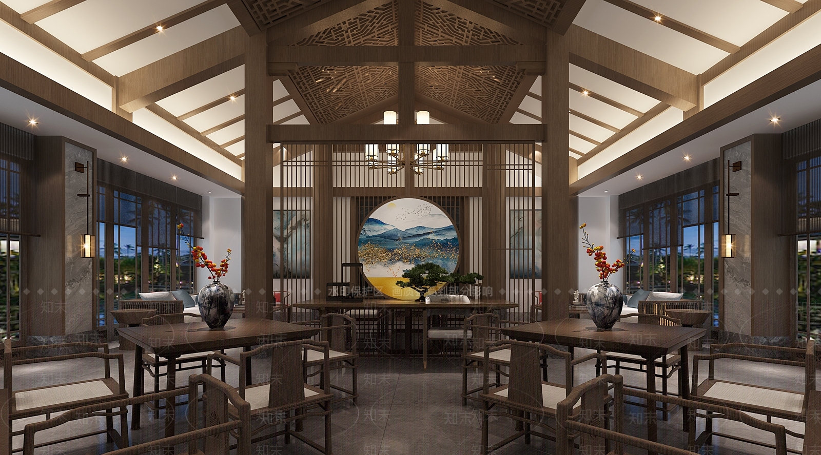新中式茶馆3D模型下载【ID:1110865980】
