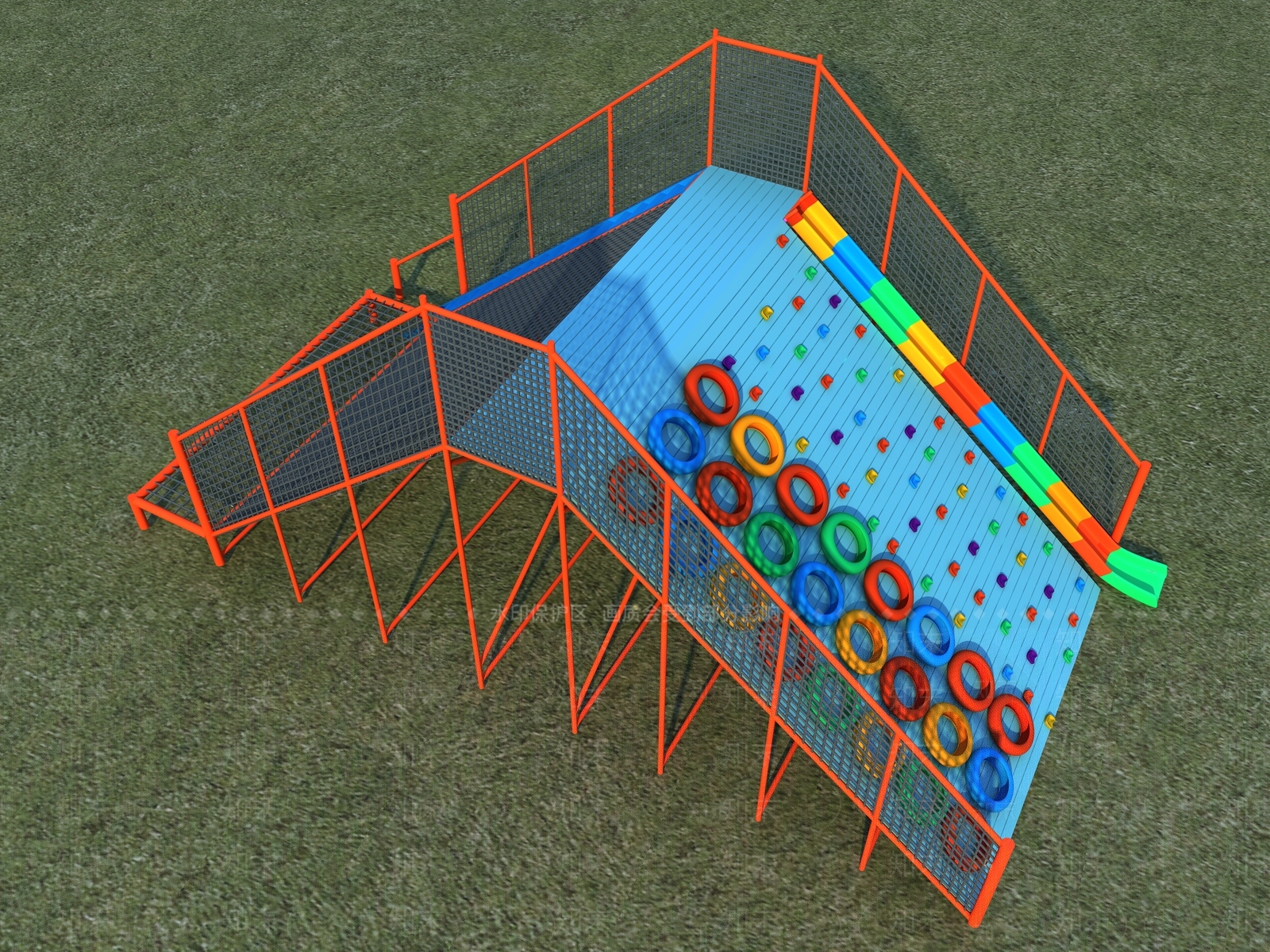 现代无动力儿童室外攀岩3D模型下载【ID:1110879730】