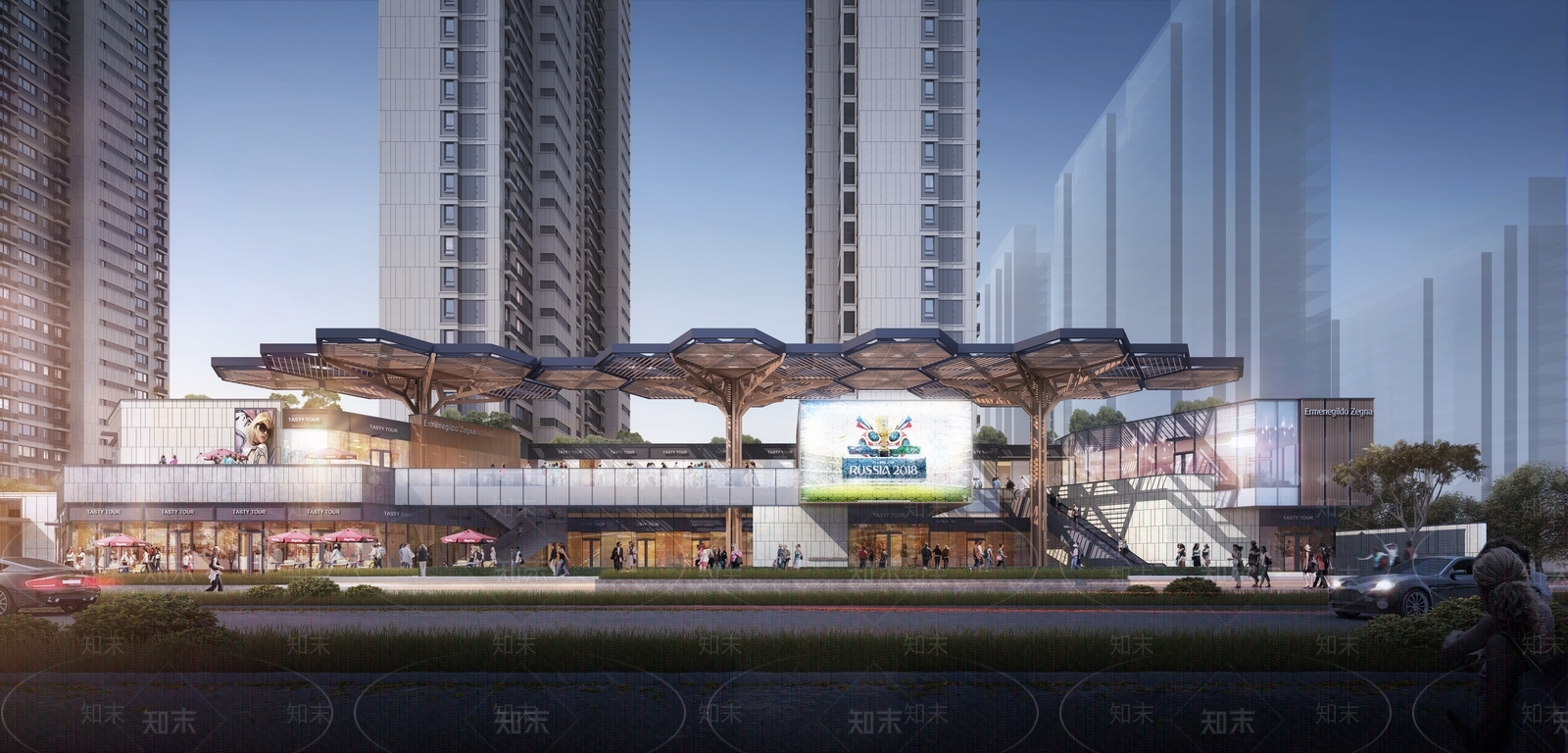 现代商业街SU模型草图