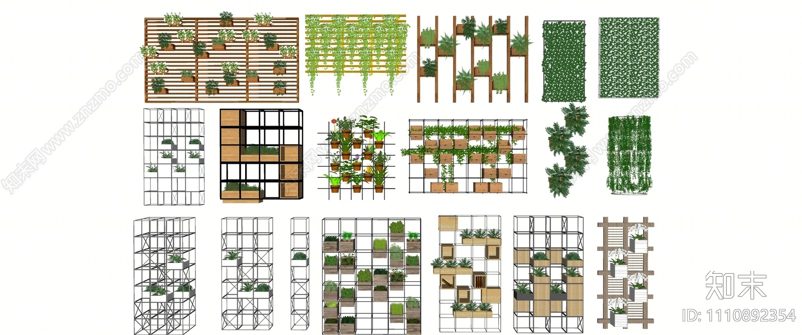 现代绿植架SU模型下载【ID:1110892354】