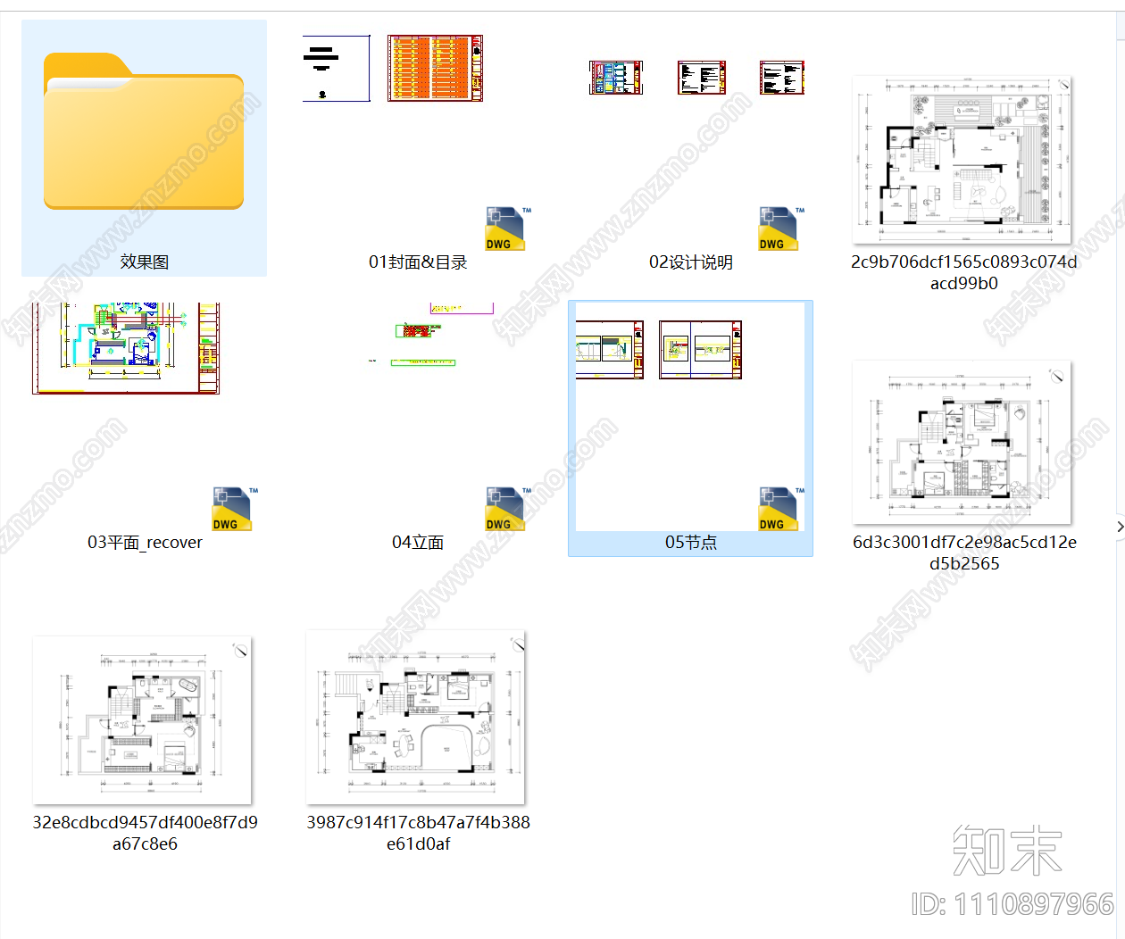 别墅家装设计cad施工图下载【ID:1110897966】