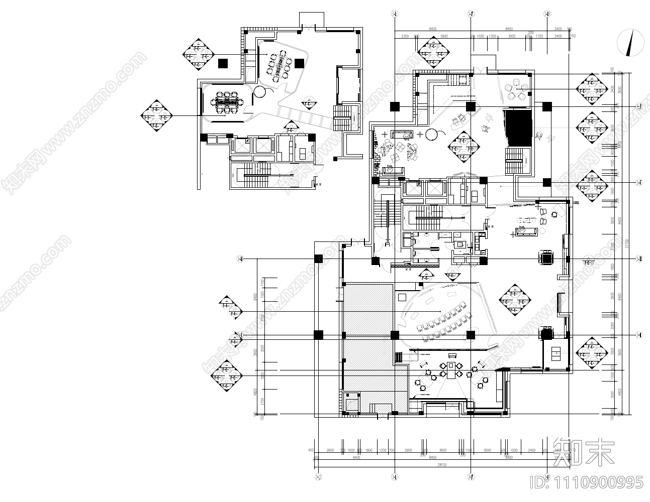 微软上海总部办公楼CAD施工图cad施工图下载【ID:1110900995】