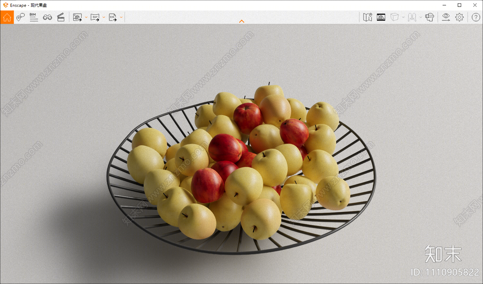 现代苹果果盘SU模型下载【ID:1110905822】