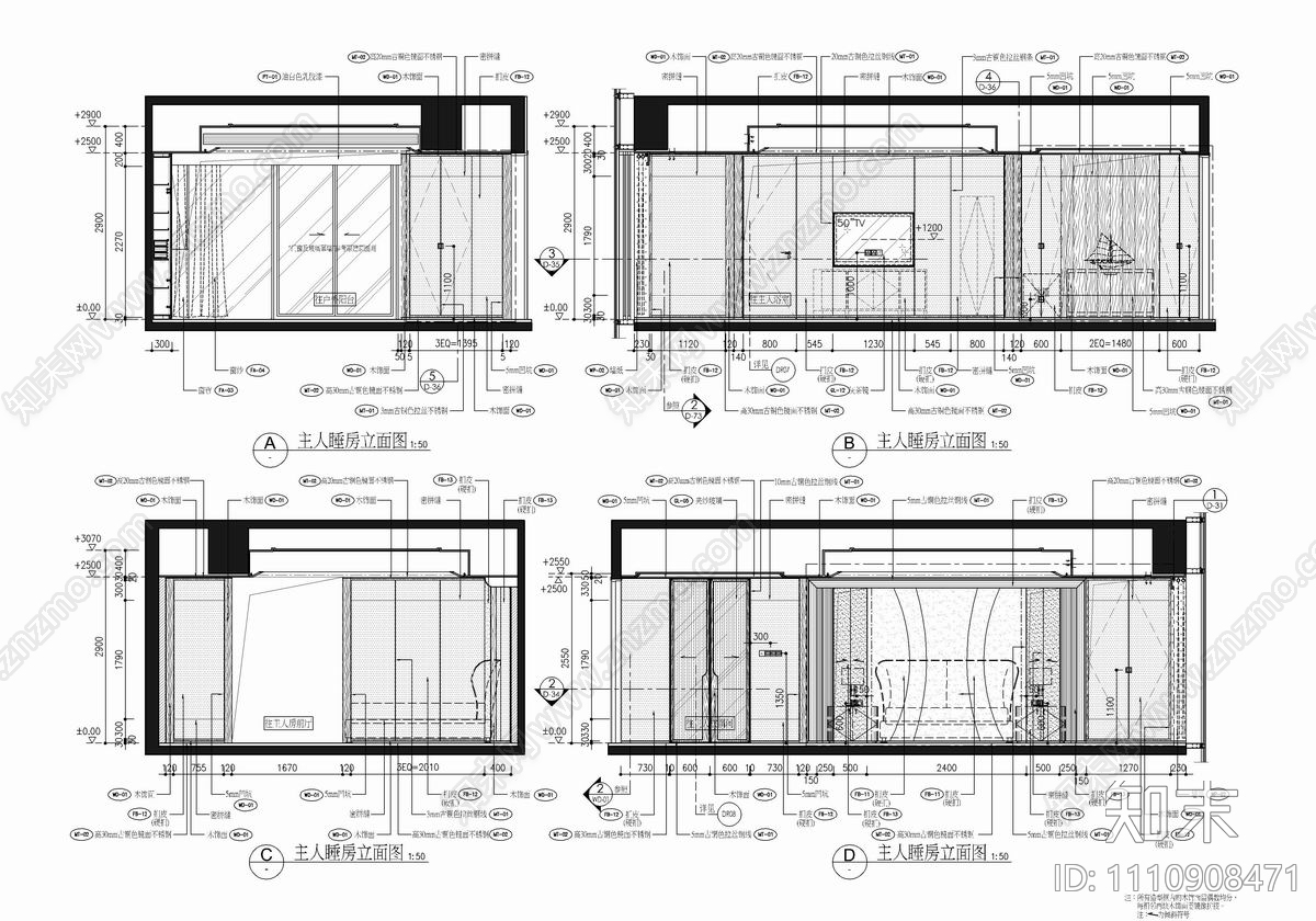 轻奢风格大平层CAD家装cad施工图下载【ID:1110908471】