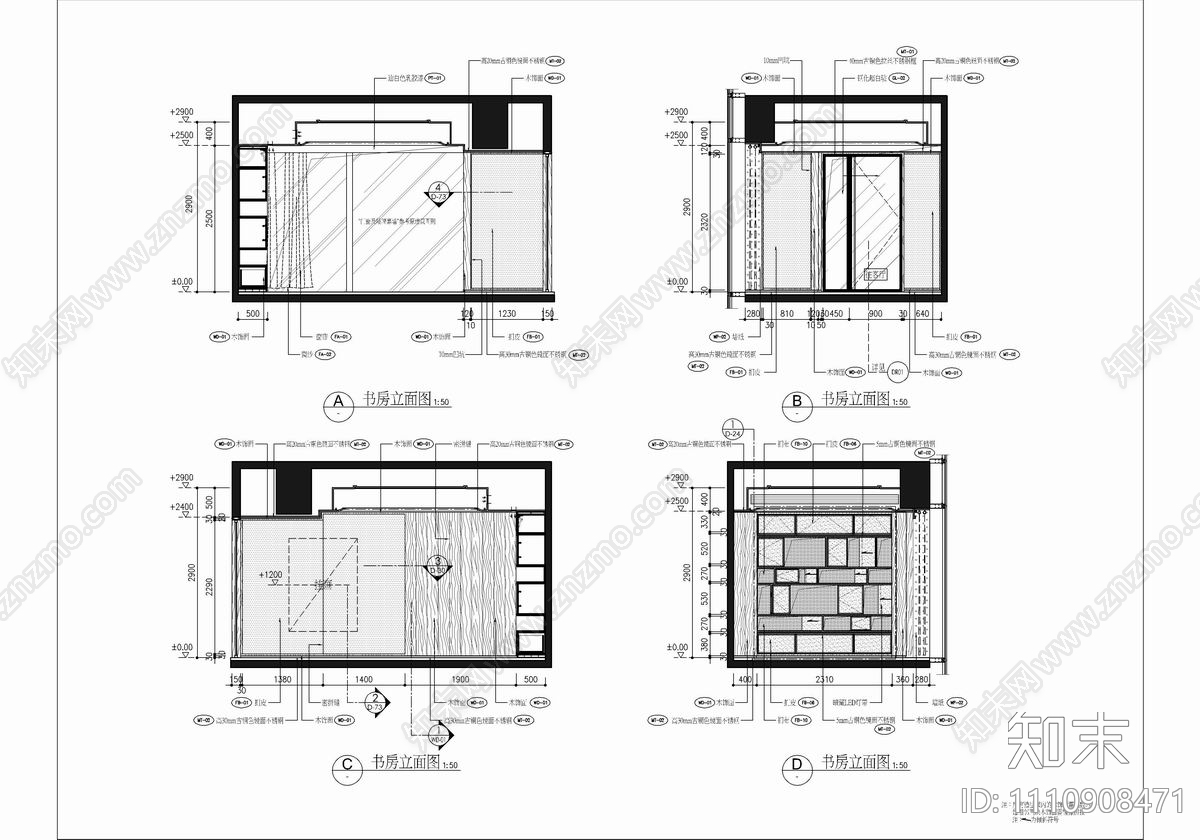 轻奢风格大平层CAD家装cad施工图下载【ID:1110908471】