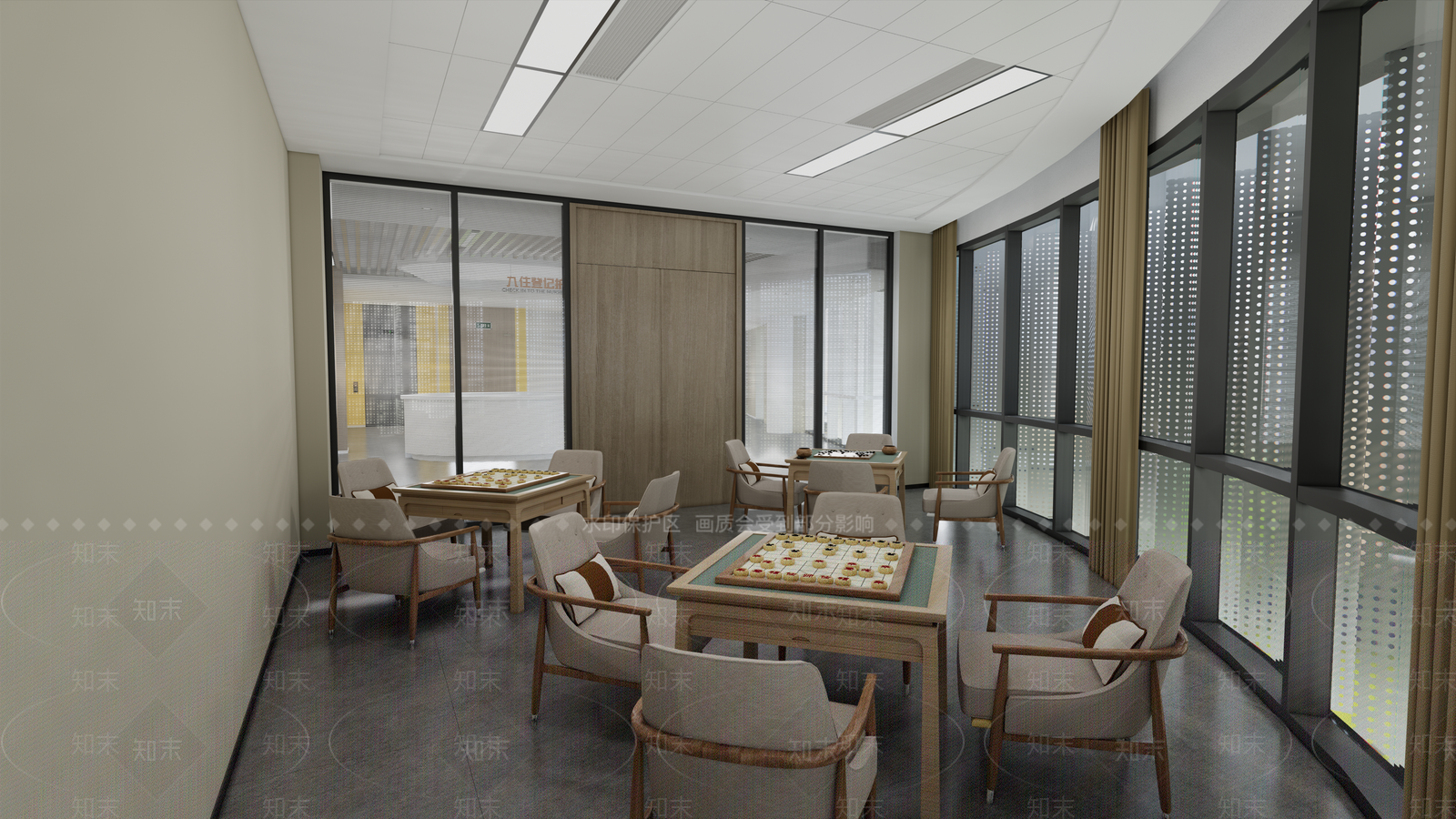 新中式棋牌室SU模型下载【ID:1110909337】