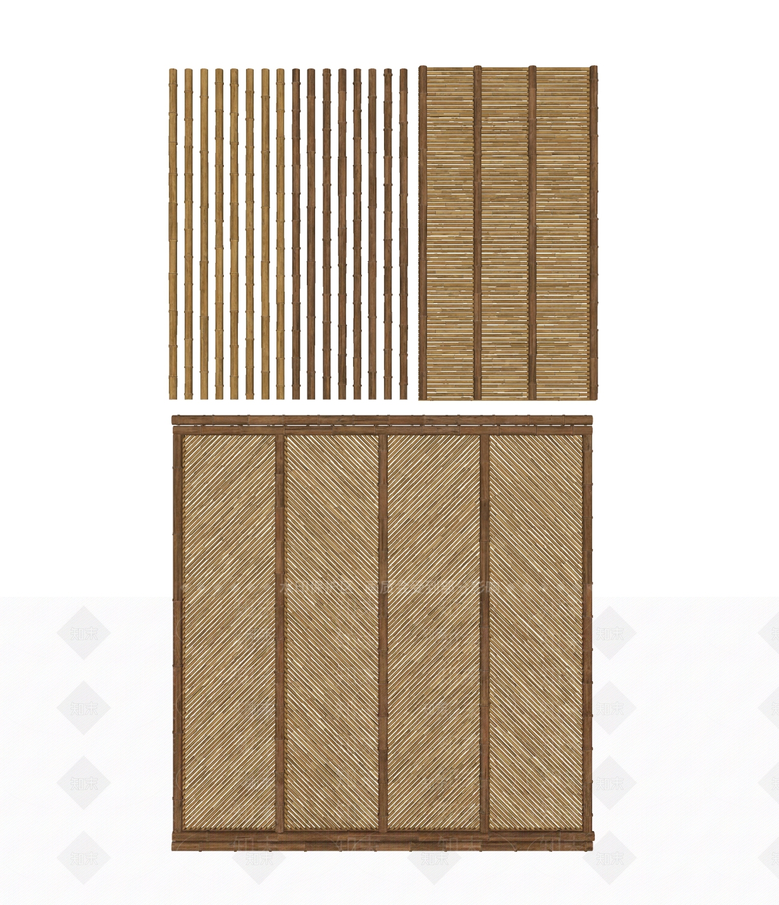 现代竹子屏风SU模型下载【ID:1110921897】