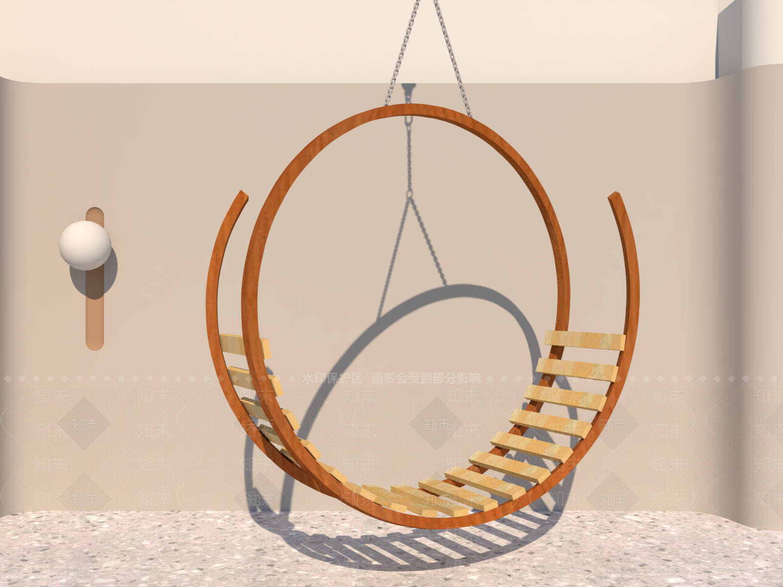 现代室内秋千吊椅SU模型下载【ID:1110922677】