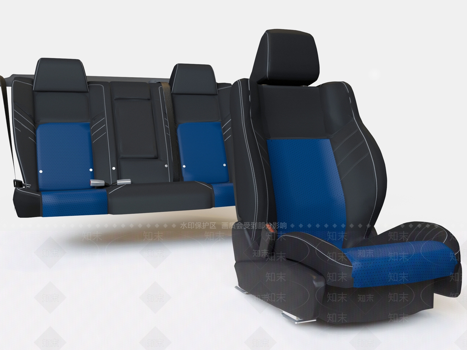 现代汽车座椅3D模型下载【ID:1110924641】