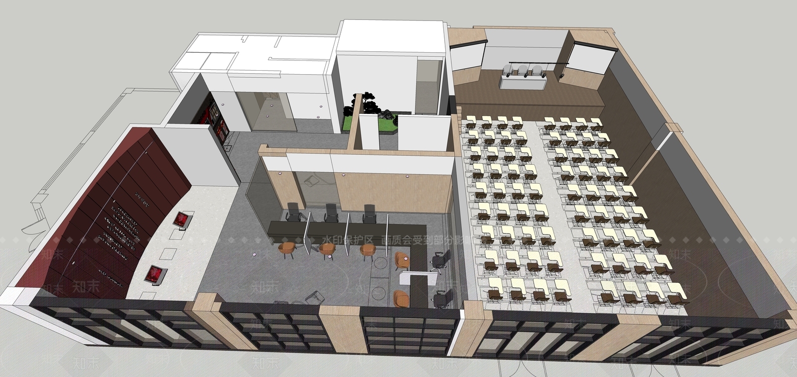 现代党建展厅SU模型下载【ID:1110926616】